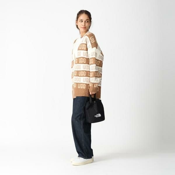 アグ カーディガン ボレロ UGG グラフィックロゴカーディガン ベージュ