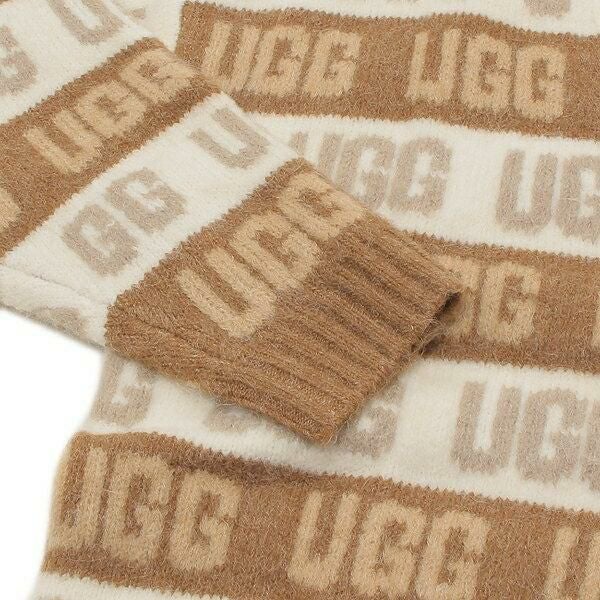アグ カーディガン ボレロ UGG グラフィックロゴカーディガン ベージュ