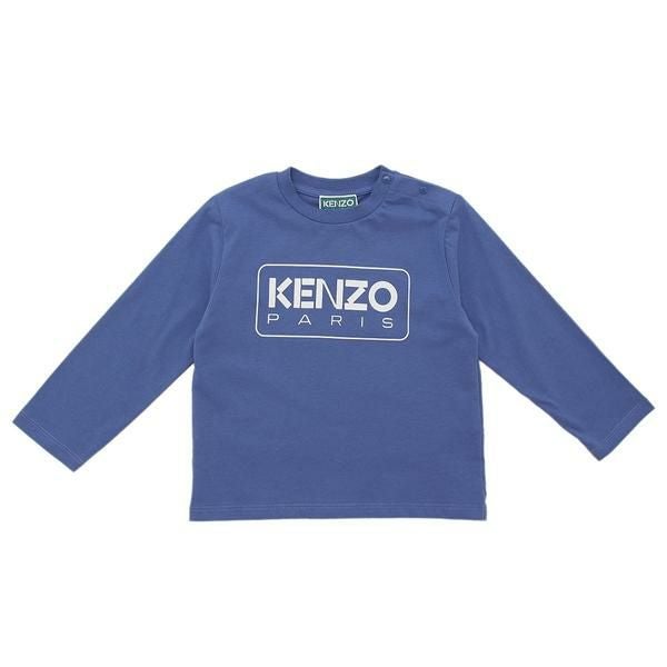 ケンゾー Tシャツ カットソー 子供服 ロングTシャツ ブルー ホワイト