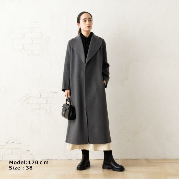 マックスマーラ コート ポルド ベルト付き グレー レディース Max Mara
