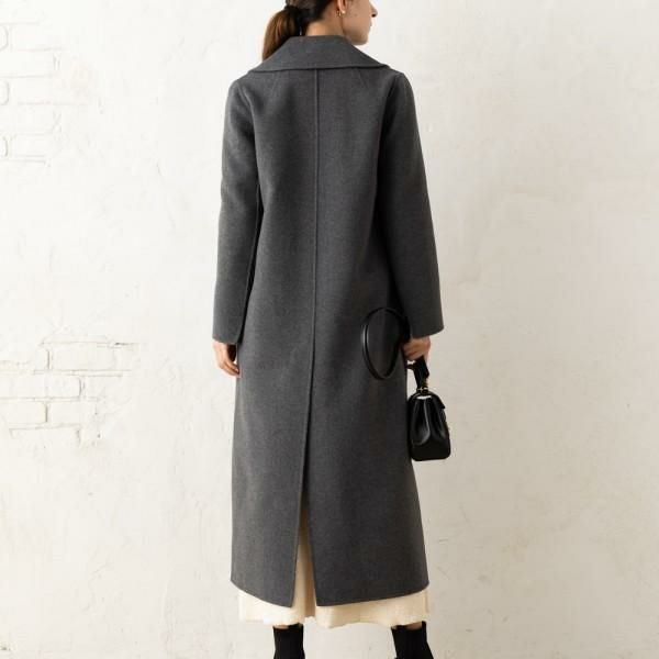 マックスマーラ コート ポルド ベルト付き グレー レディース Max Mara