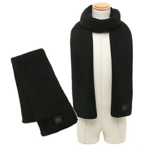 UGG 2way!!リバーシブル マフラー ブラック　新品未使用タグ付き！！ アグ マフラー チャンキーリブスカーフ ブラック メンズ レディース