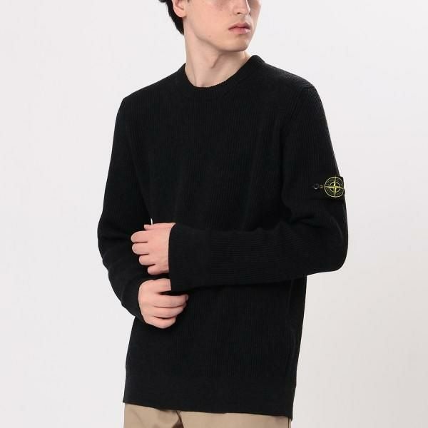 STONE  フードセーター ブラック Stone Island ストーンアイランド MAGLIA ラムウール フード付き