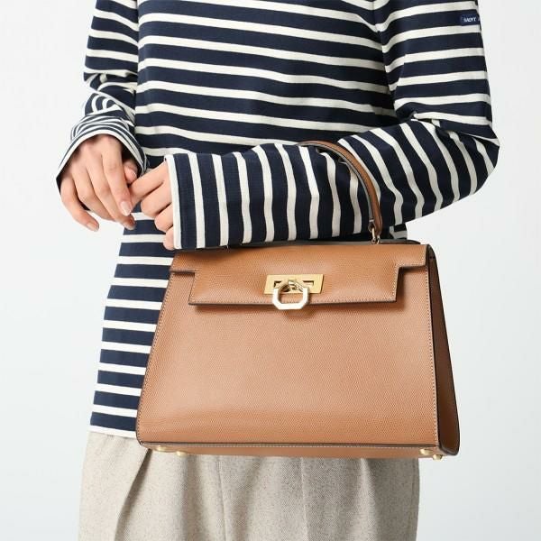 カルボッティ ハンドバッグ ショルダーバッグ エレナ ブラウン