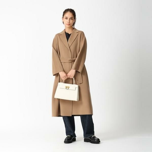 【マックスマーラ ステュディオ】シンプルで大きな襟★44サイズ★ブラウン系 マックスマーラ コート エスチュリア S MAX MARA ブラウン レディース