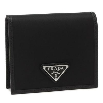 プラダ 二つ折り財布 トライアングル ブラック メンズ PRADA 2MO004 