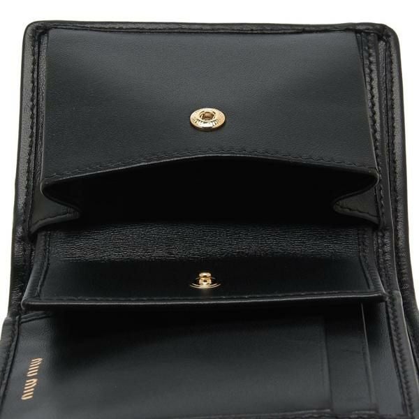 ミュウミュウ 三つ折り財布 ブラック レディース MIU MIU 5MH033 AFPP