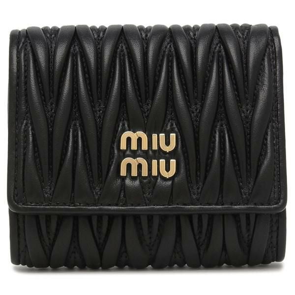財布　みゆ ミュウミュウ 三つ折り財布 ブラック レディース MIU MIU 5MH033 AFPP