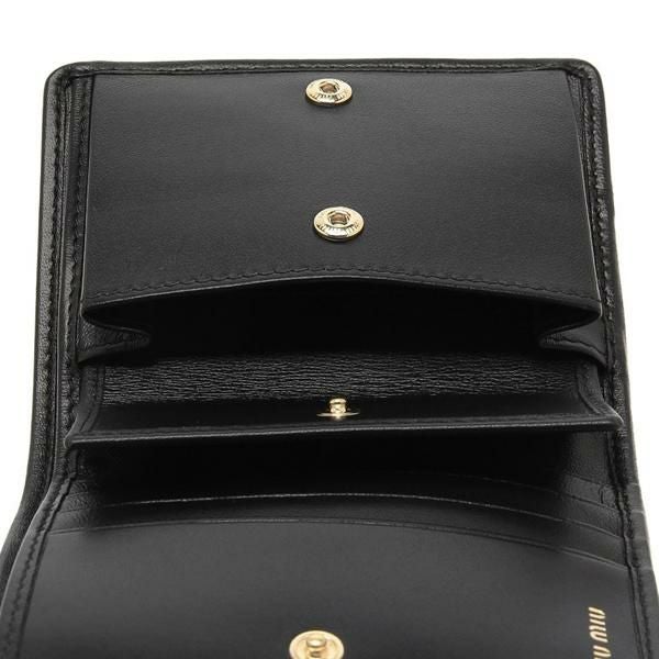 ミュウミュウ 二つ折り財布 マテラッセ ブラック レディース MIU MIU
