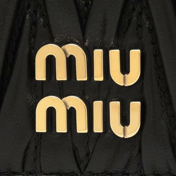 ミュウミュウ 二つ折り財布 マテラッセ ブラック レディース MIU MIU