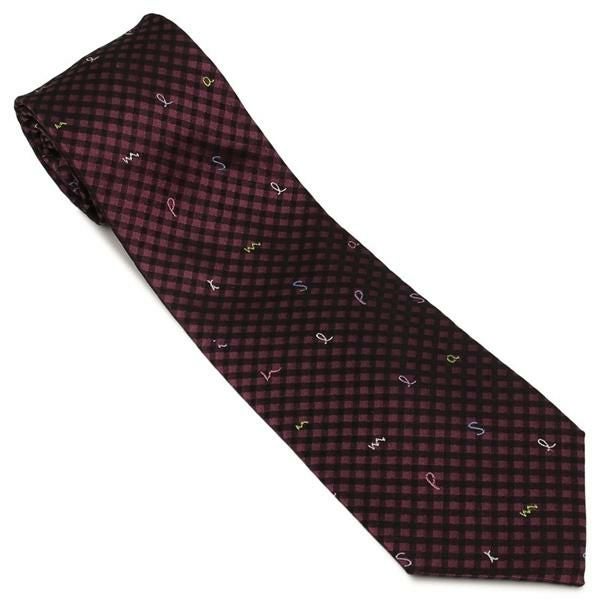 ポールスミス ネクタイ ロゴ ワインレッド メンズ PAUL SMITH HLU01 28