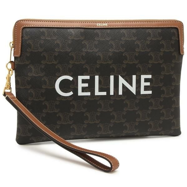セリーヌポーチ CELINE】セリーヌ ロゴ ストラップ付きスモールポーチ (CELINE/ポーチ