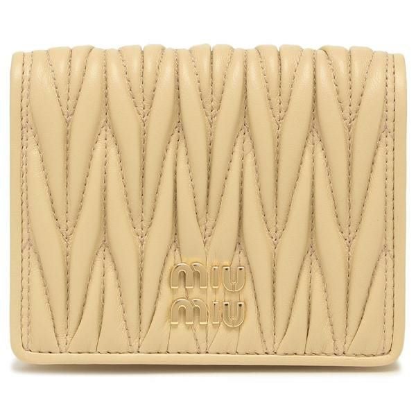 ミュウミュウ 二つ折り財布 マテラッセ ベージュ レディース MIU MIU ミュウミュウ 二つ折り財布 マテラッセ ベージュ レディース MIU MIU