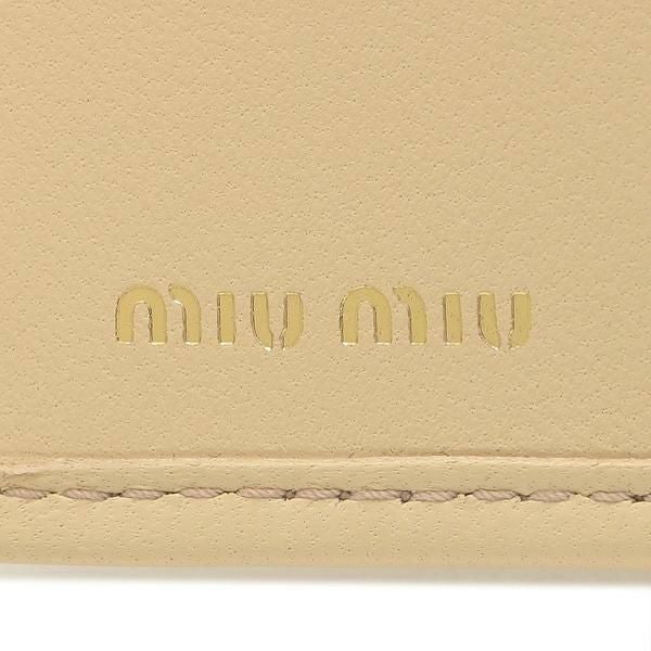 ミュウミュウ 二つ折り財布 マテラッセ ベージュ レディース MIU MIU