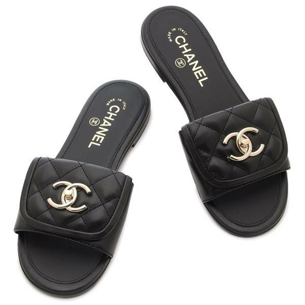 シャネル サンダル ミュール CCロゴ ブラック レディース CHANEL