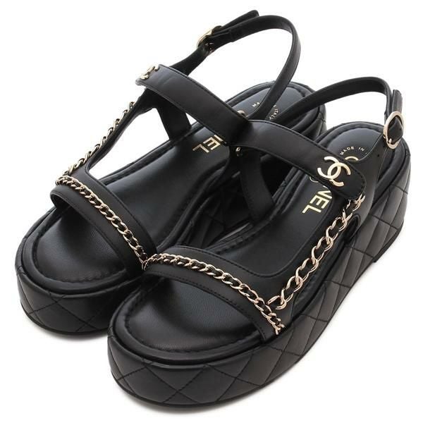 シャネル サンダル ミュール CCロゴ ブラック レディース CHANEL