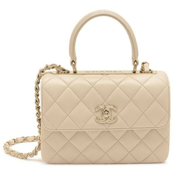 シャネル ハンドバッグ ショルダーバッグ マトラッセ CCロゴ ベージュ