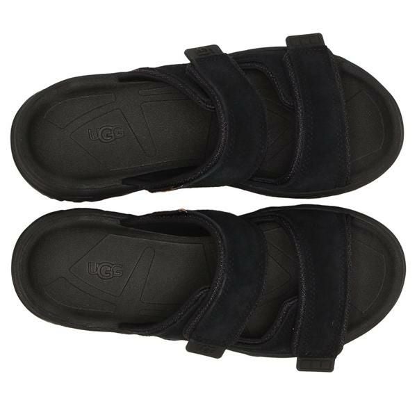 UGG ブラック スライドサンダル 厚底 UGG アグ 厚底 スライド サンダル キャップトレイルストラップスライド
