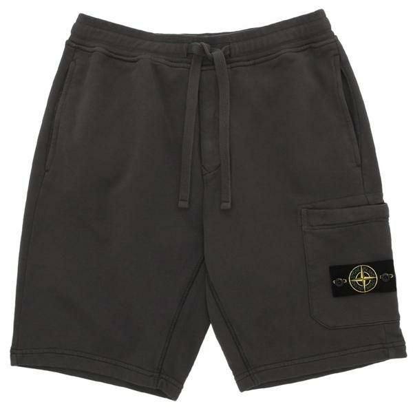 STONE  スウェット　ショートパンツ　ブラック　Lサイズ STONE ISLAND (ストーンアイランド) ジップポケット スウェット
