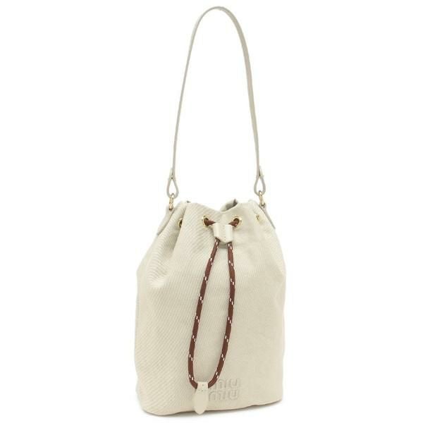 ミュウミュウ ポーチ ギャバジン ミニバッグ ホワイト レディース MIU