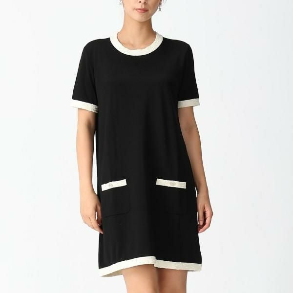 シャネル ワンピース CCマーク ココマーク ブラック レディース CHANEL