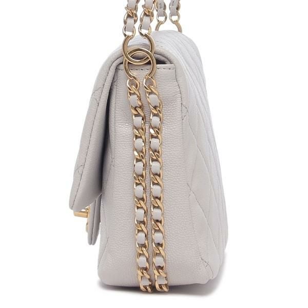 た*た様 CHANEL シャネル ミニバッグ ポーチ チャコールグレー×ホワイト 中古・古着通販】CHANEL (シャネル) ミニマトラッセチェーンショルダー