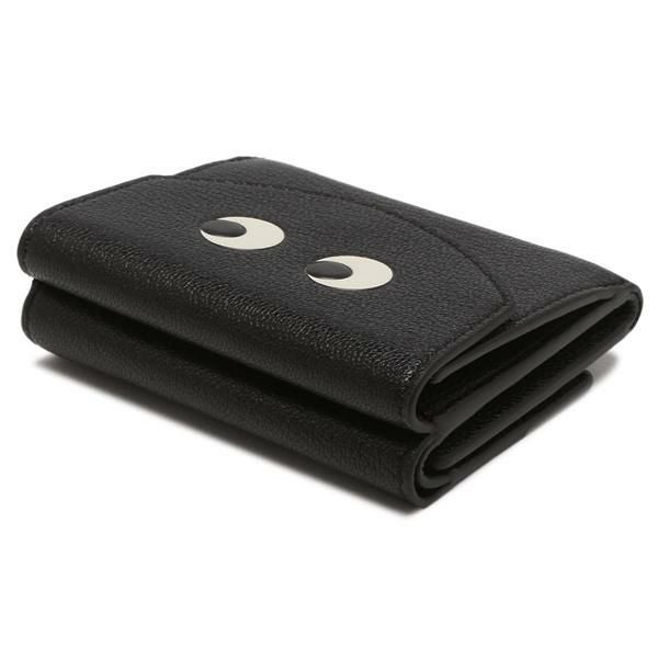 ANYA HINDMARCH 三つ折り財布 Eyes ブラック アニヤハインドマーチ 三つ折り財布 アイズ ミニ ブラック レディース