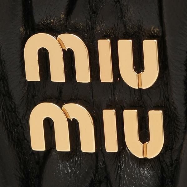 miumiu 二つ折り財布 黒×ゴールド 楽天市場】ミュウミュウ 二つ折り財布 マテラッセ ブラック ゴールド