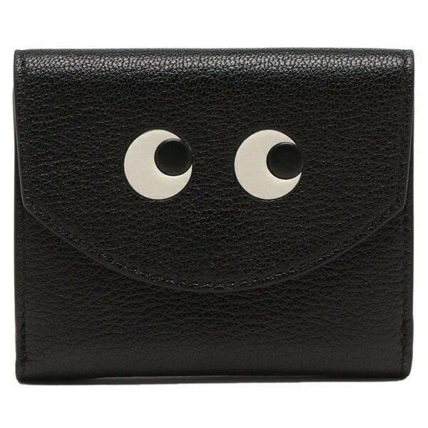 未使用級✨アニヤハインドマーチ 三つ折り財布　アイズ　レザー　黒 ANYA HINDMARCH（アニヤ・ハインドマーチ） 三つ折り財布 Zany Mini
