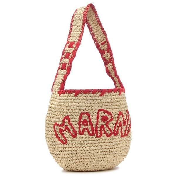 MARNI かごバッグ ホワイト レッド MARNI（マルニ） バッグ ピクニックバッグ バスケット SHMH006A00