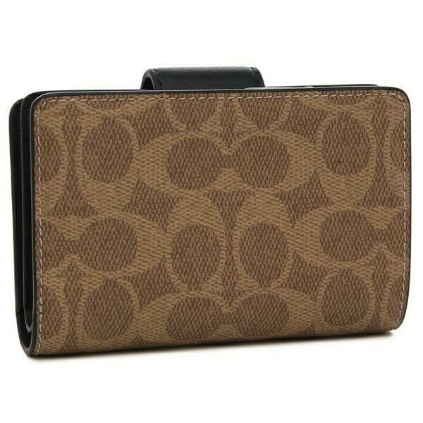 コーチ アウトレット 二つ折り財布 シグネチャー コーテッド