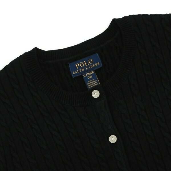 Ralph Lauren  カーディガン　ブラック ポロラルフローレン カーディガン ボレロ ケーブルニット コットン