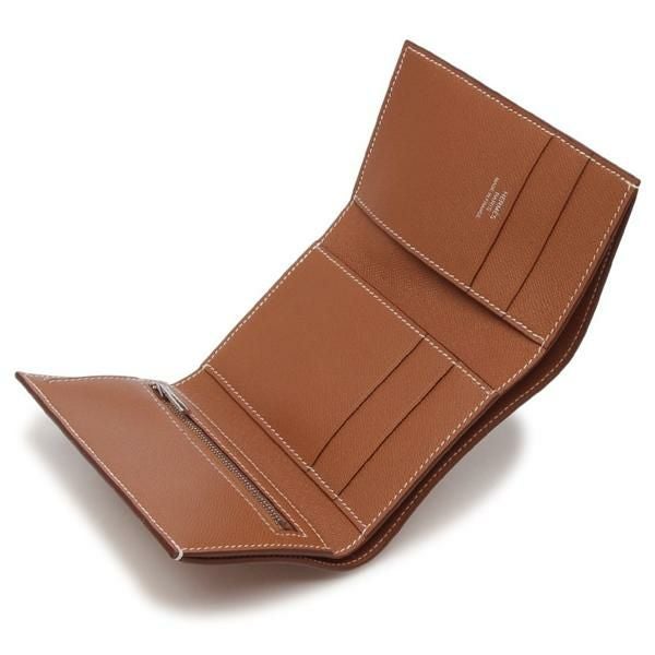 エルメス ベアンコンビネ ゴールド シルバー金具 K刻印 ブラウン