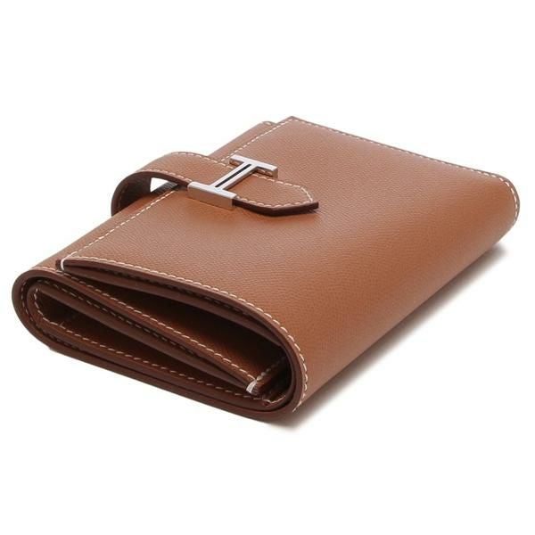 エルメス ベアンコンビネ ゴールド シルバー金具 K刻印 ブラウン