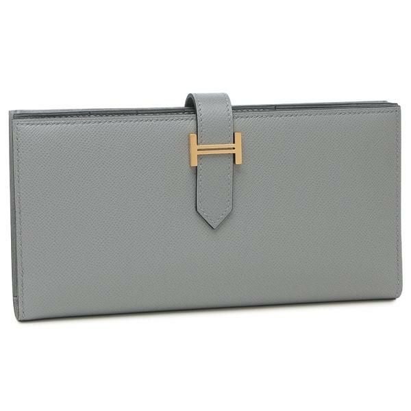 エルメス ベアン スフレ 084871CC 財布 エルメス ベアンスフレ グリパンタン ゴールド金具 K刻印 ブルー