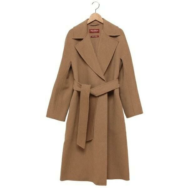 Max Mara MARELLAミドル丈ブラックコート マックスマーラ コート ステュディオ ブラウン レディース Max Mara