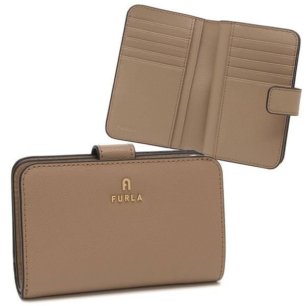 未使用に近い フルラ カメリア 二つ折り財布 アーチロゴ レザー 箱付き グレー FURLA（フルラ） 二つ折り財布 CAMELIA S カメリア WP00307 HSF000