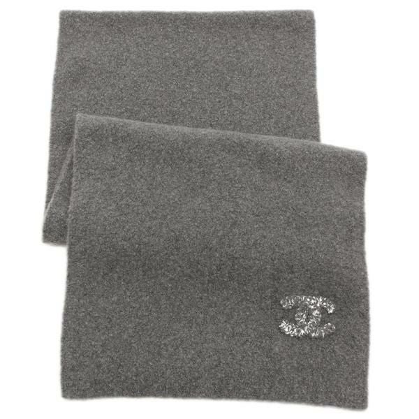 シャネル マフラー ストール CCマーク ココマーク グレー レディース