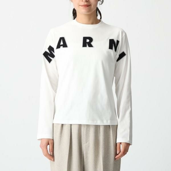 マルニ Tシャツ カットソー 子供服 ロングTシャツ ロゴ レディース