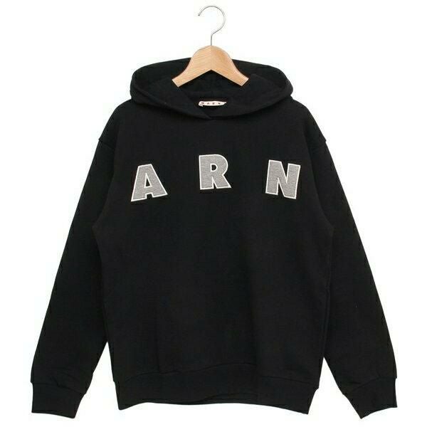 【MARNI/マルニ】アノラックパーカー　ブラック　46/S マルニ パーカー フーディー 子供服 ロゴワッペン付き レディース 大人