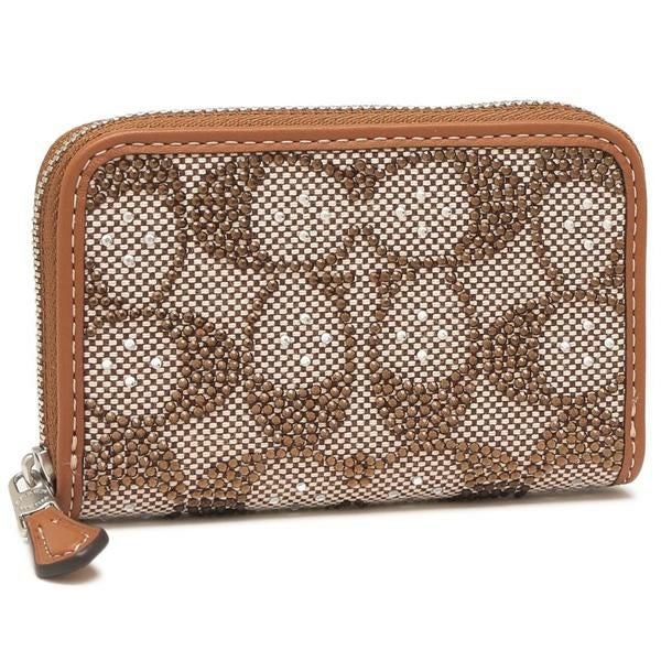 新品　正規品☆COACH コーチ　ケース　キャメル　ジャガード COACH（コーチ） カードケース ジャガード レザー シグネチャー