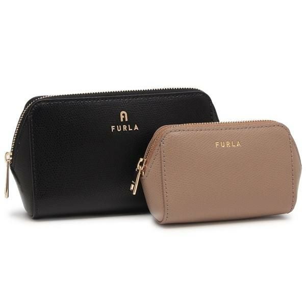 フルラ ポーチ カメリア 2点セット ブラック グレー レディース FURLA