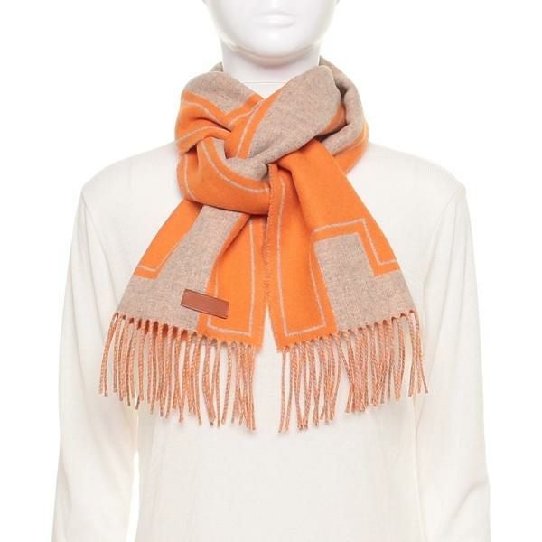 エルメス マフラー クレドゥH プティットカスク カシミア 160×30