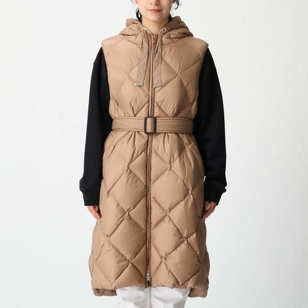【美品】マックスマーラ ロング中綿コート ファー フード ライナーベスト付き M Max Mara（マックスマーラ） Weekend Max Mara ウィークエンド ロング