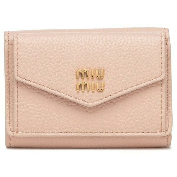 miumiu 財布 MIUMIU (ミュウミュウ) マテラッセレザー エンベロープ ミニウォレット