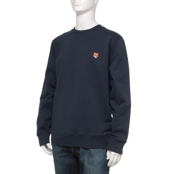 【maisonkitsune】フォックスヘッドパッチ ブラックスウェット フォックスヘッド コンフォート スウェットシャツ | Maison Kitsuné