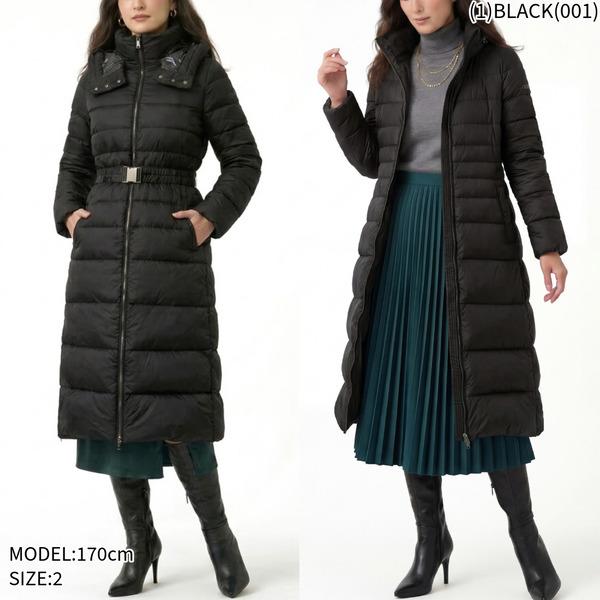 タトラス ダウンジャケット コート ヘリコニア ロングダウン ブラック