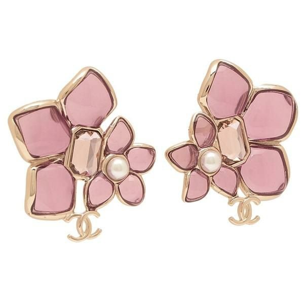 シャネル ピアス クルーズコレクション フラワーモチーフ 花 CCマーク