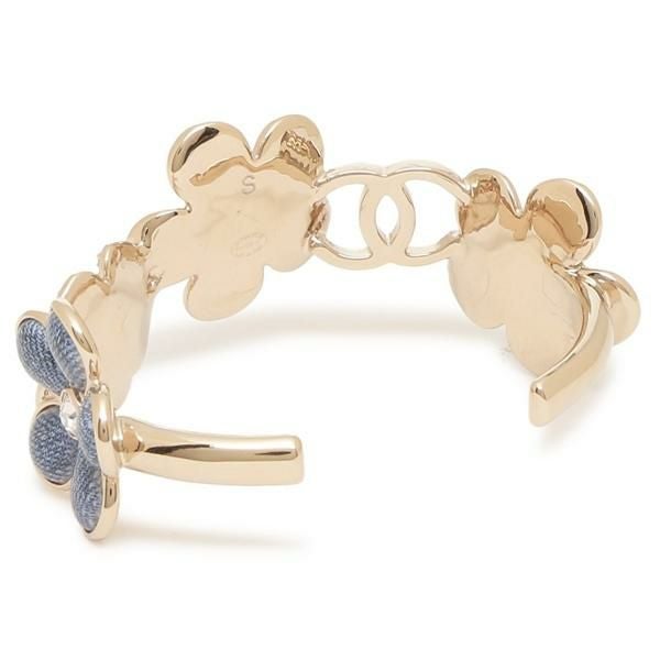 シャネル バングル ブレスレット デニム フラワーモチーフ 花 CCマーク