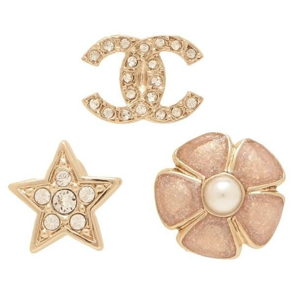 CHANEL スターモチーフ ピアス ゴールドカラー シャネル ピアス フラワーモチーフ 花 スター 星 CCマーク ココマーク
